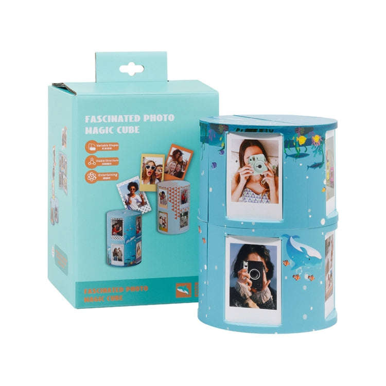 For Mini 3-Inch Transformable DIY Photo Frame Stand Storage Rack(Underwater World)
