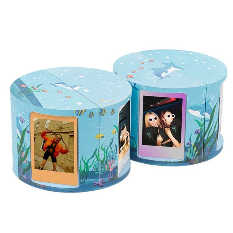 For Mini 3-Inch Transformable DIY Photo Frame Stand Storage Rack(Underwater World)