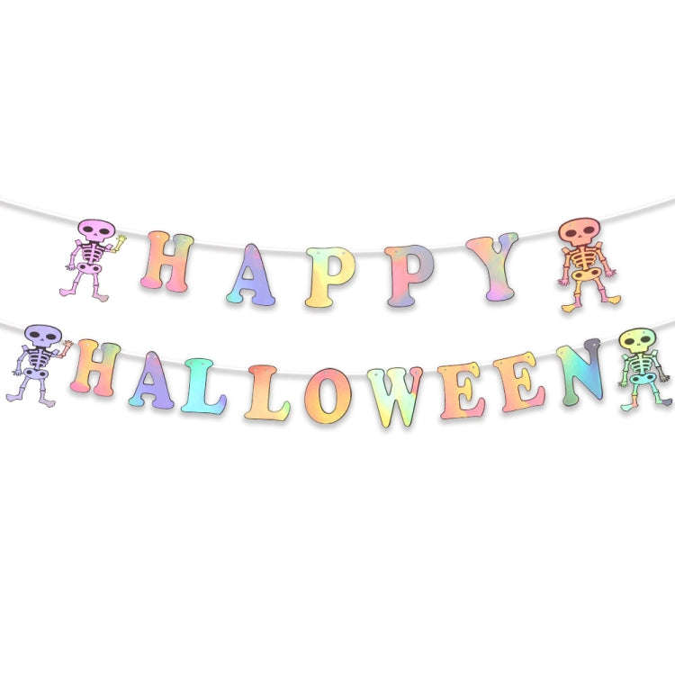 Halloween Party Letter Hanging Ornaments Decorative Flags Party Scene Decoration Props(Colorful)