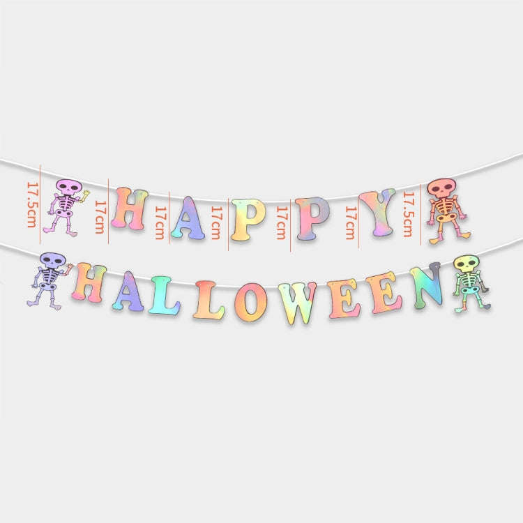 Halloween Party Letter Hanging Ornaments Decorative Flags Party Scene Decoration Props(Colorful)