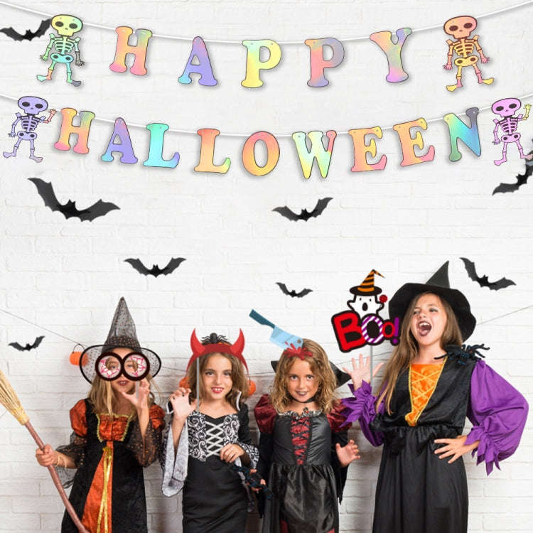 Halloween Party Letter Hanging Ornaments Decorative Flags Party Scene Decoration Props(Colorful)