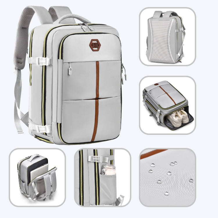 WEIXIER B717 Large Capacity Travel Shoulder Bag Simple Students Universal Schoolbag(Gray)