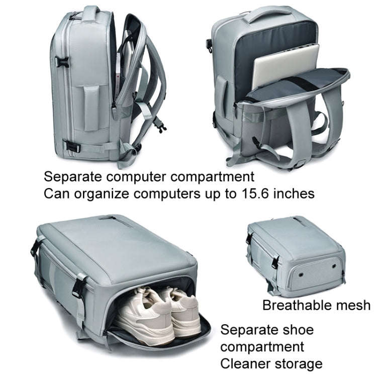 WEIXIER B722 Simple Style Large Capacity Travel Multifunctional Backpack(Light Blue)