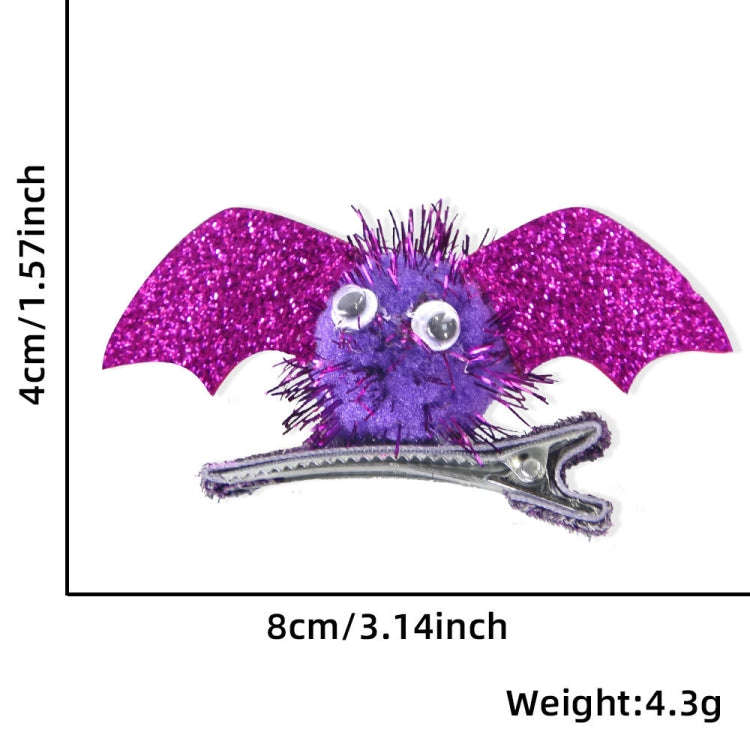 1pair Halloween Bat Hairpin Children Costume Headdress(Rose Red)