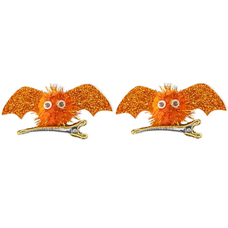 1pair Halloween Bat Hairpin Children Costume Headdress(Orange)