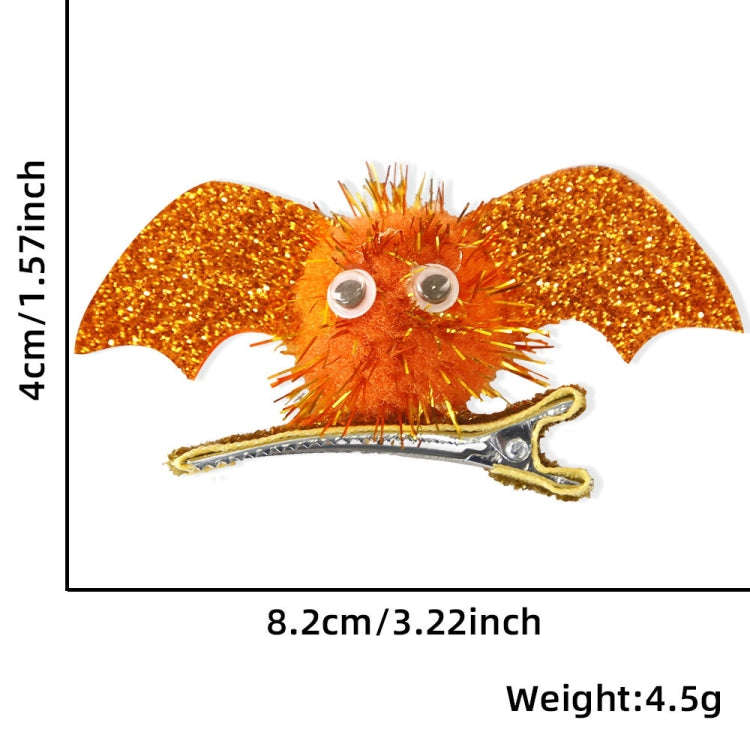 1pair Halloween Bat Hairpin Children Costume Headdress(Orange)