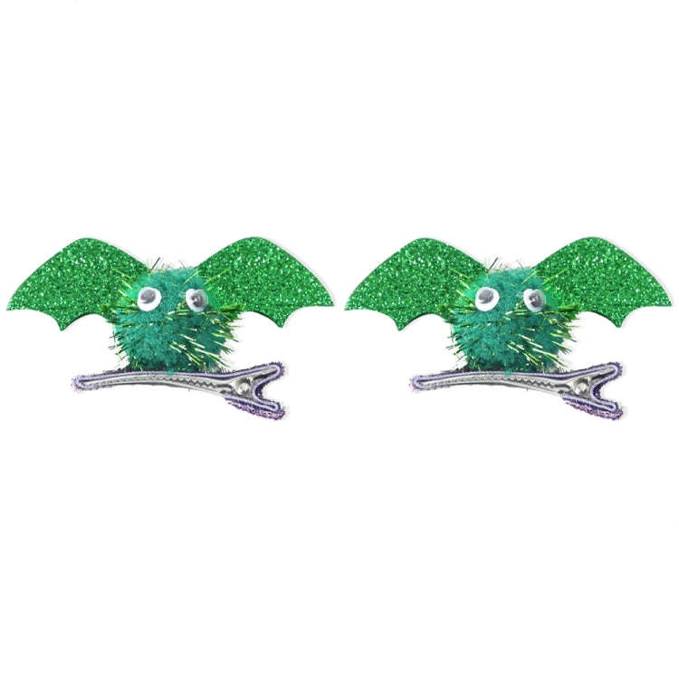 1pair Halloween Bat Hairpin Children Costume Headdress(Green)
