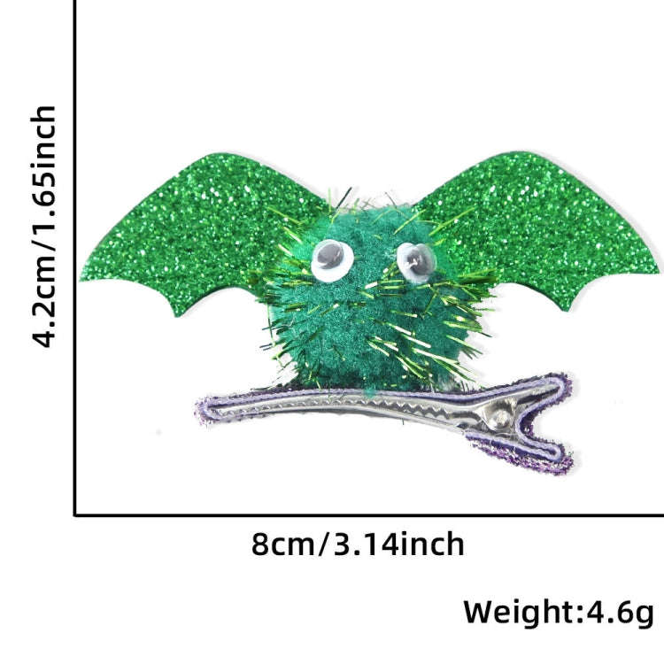 1pair Halloween Bat Hairpin Children Costume Headdress(Green)