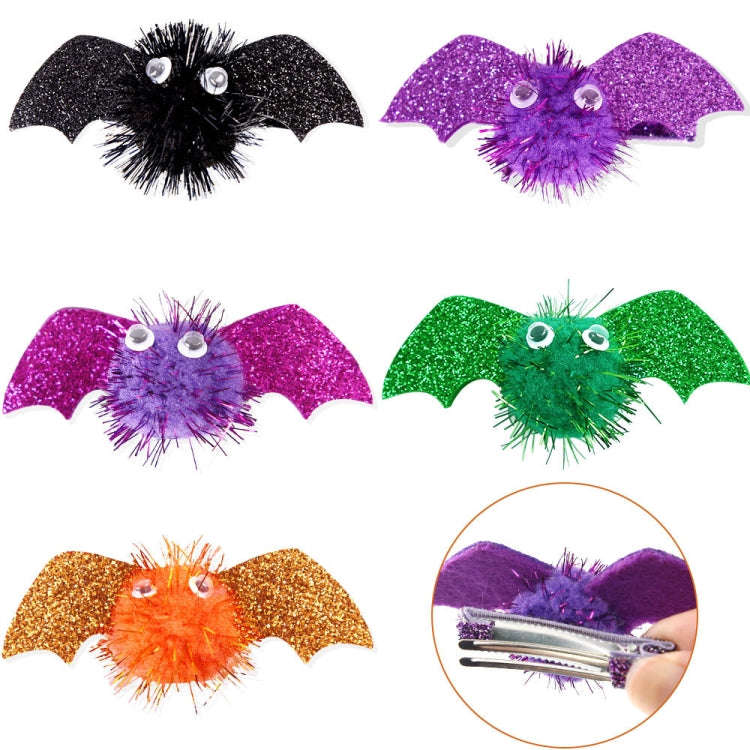 1pair Halloween Bat Hairpin Children Costume Headdress(Rose Red)
