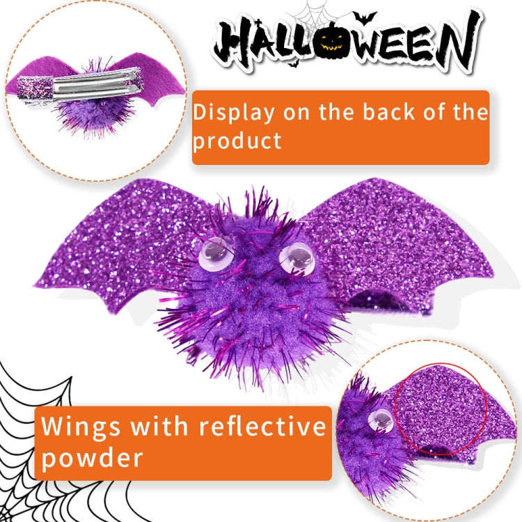 1pair Halloween Bat Hairpin Children Costume Headdress(Orange)