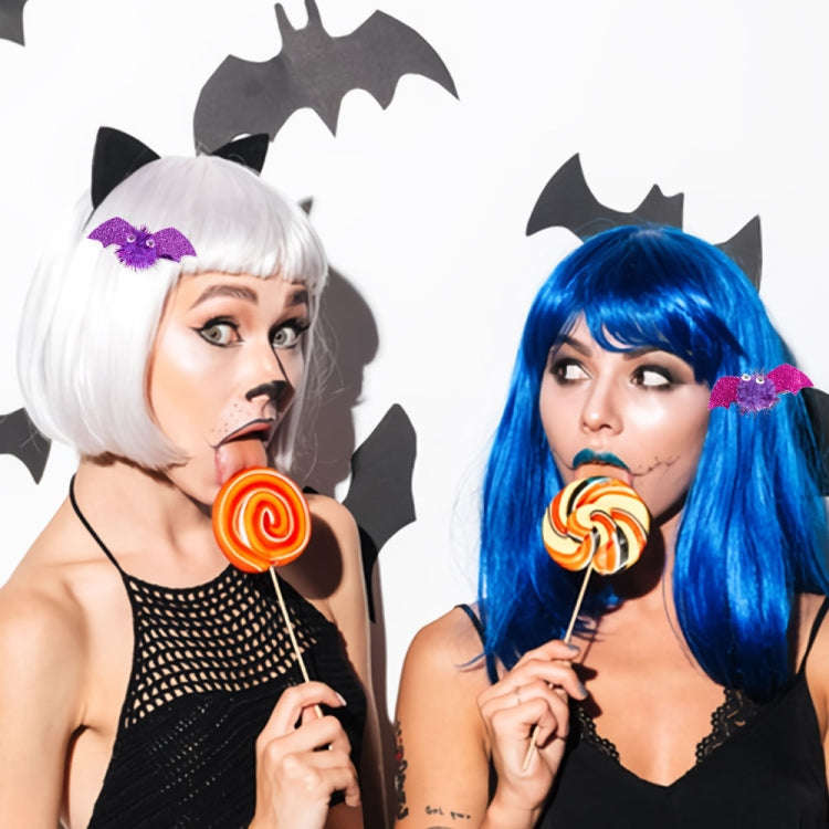 1pair Halloween Bat Hairpin Children Costume Headdress(Orange)
