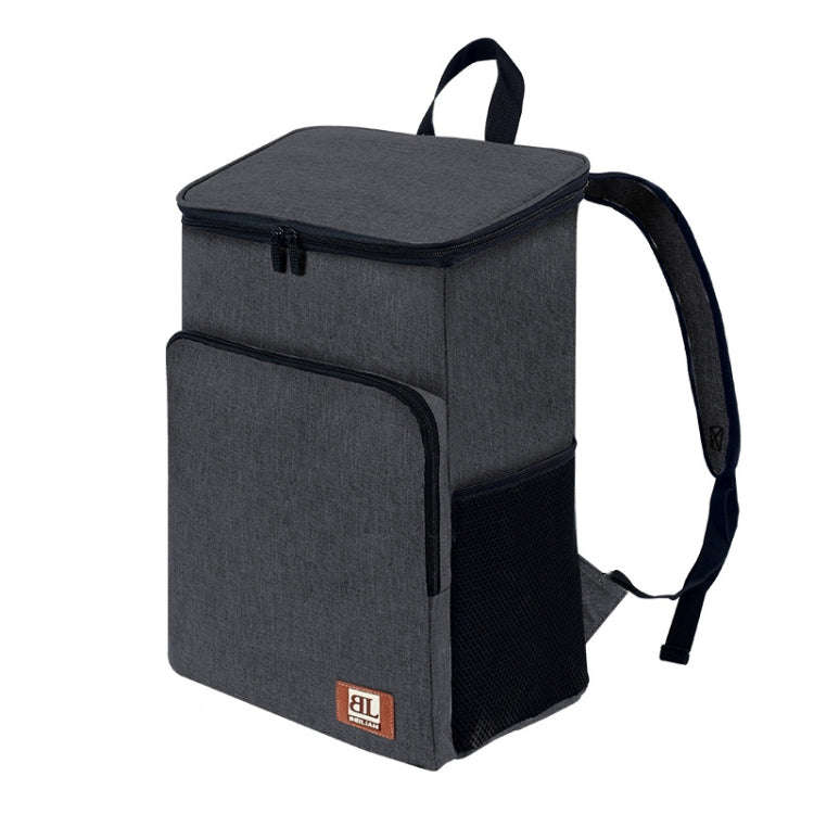 20L Camping Portable Double Shoulder Insulated Pack Outdoor Picnic Large Capacity Lunch Bag(Black)