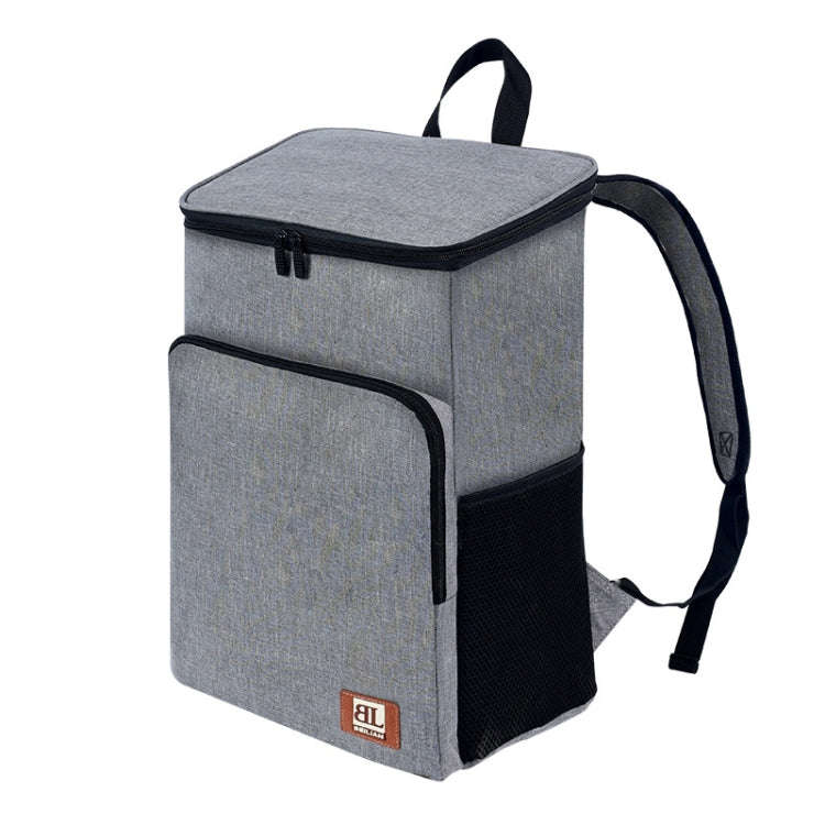 20L Camping Portable Double Shoulder Insulated Pack Outdoor Picnic Large Capacity Lunch Bag(Gray)