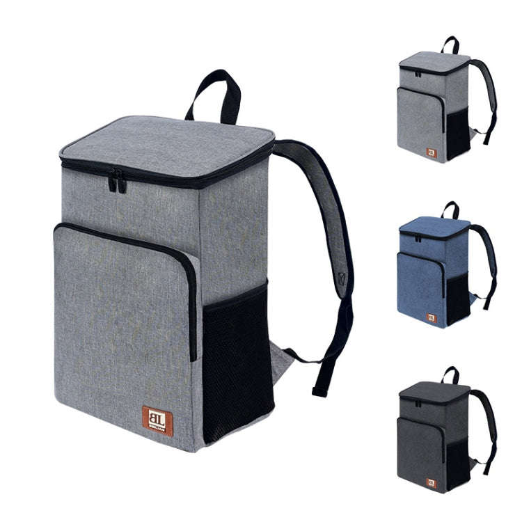 20L Camping Portable Double Shoulder Insulated Pack Outdoor Picnic Large Capacity Lunch Bag(Black)