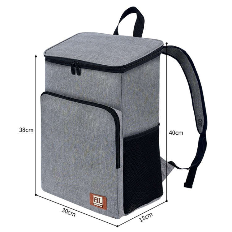 20L Camping Portable Double Shoulder Insulated Pack Outdoor Picnic Large Capacity Lunch Bag(Black)