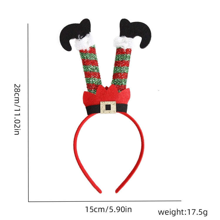 3D Cartoon Christmas Headband Christmas Party Decorations, Color: Long-legged Santas