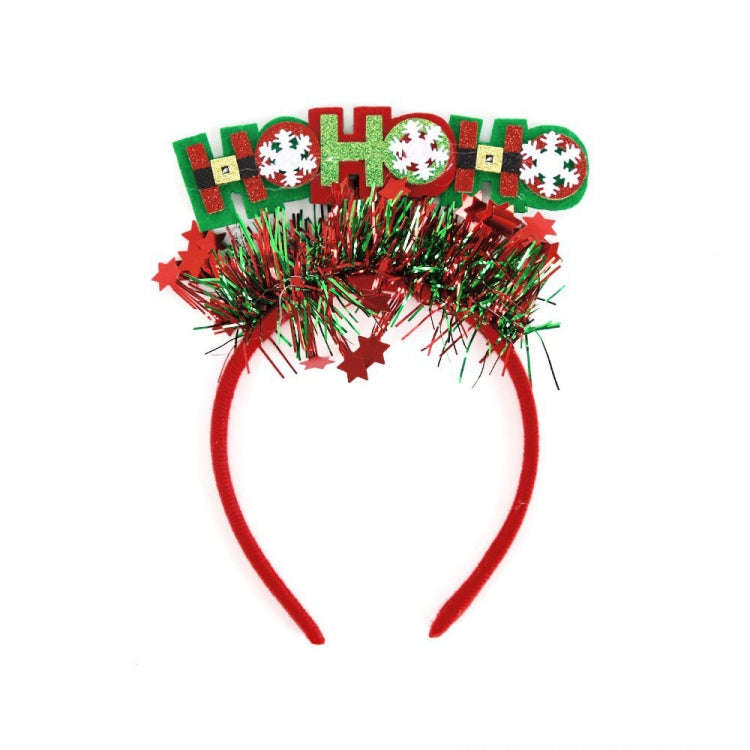 3D Cartoon Christmas Headband Christmas Party Decorations, Color: HOHOHO