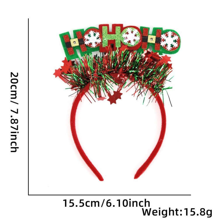 3D Cartoon Christmas Headband Christmas Party Decorations, Color: HOHOHO