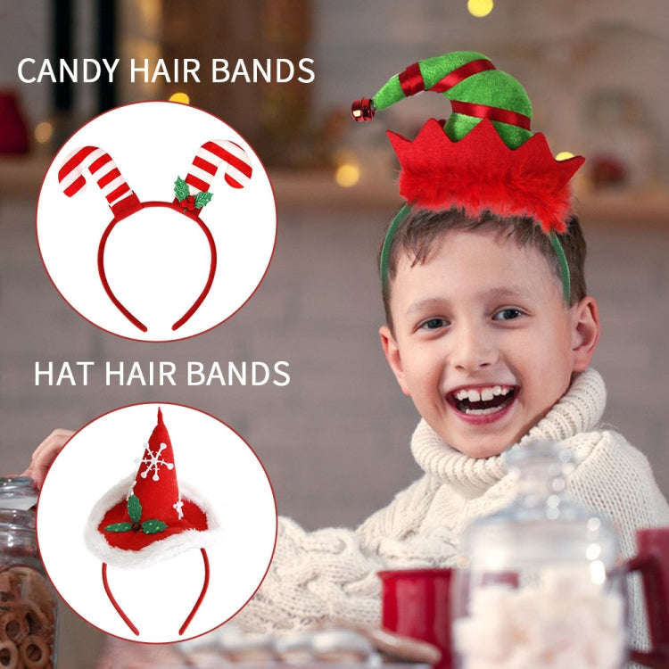 3D Cartoon Christmas Headband Christmas Party Decorations, Color: Double Crutches