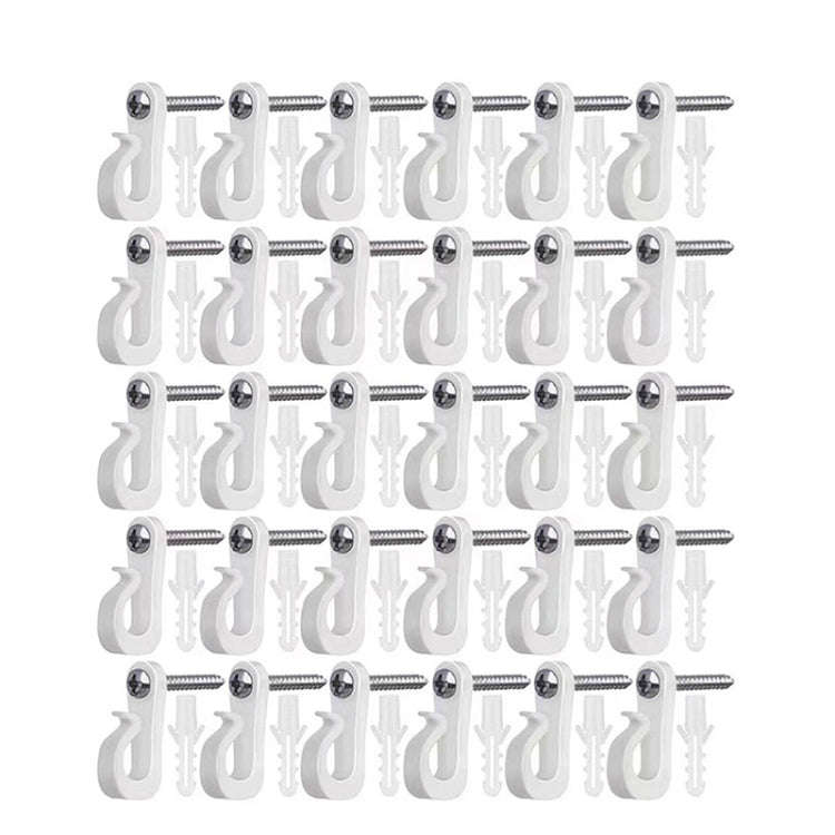30pcs /Box Holiday Lights Hanger Hooks With Phillips Screw For Wire And Led Light(White)