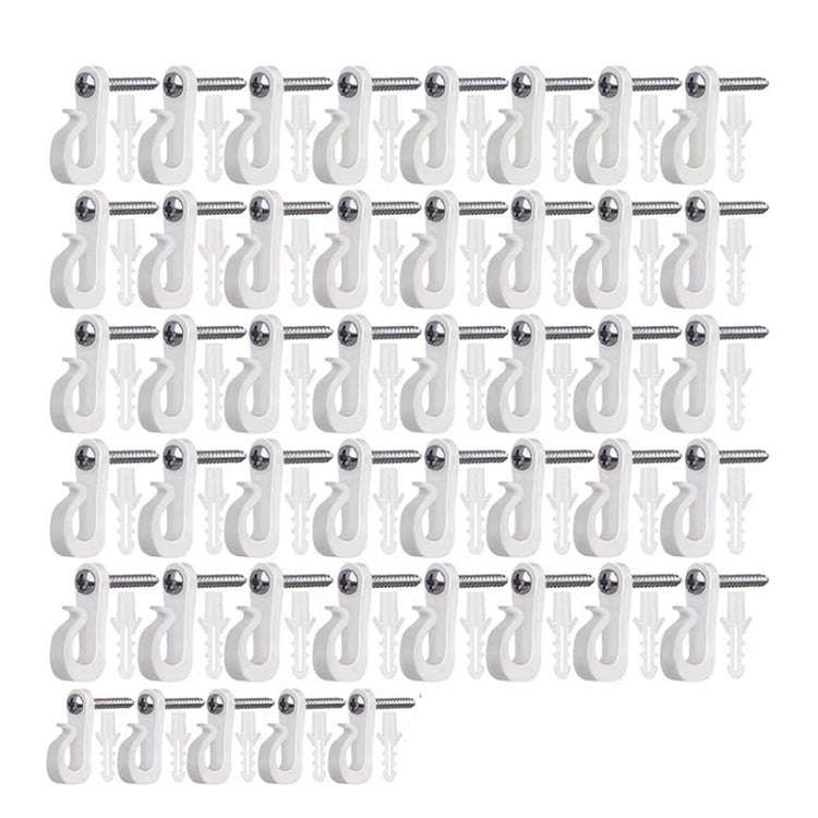 45pcs /Box Holiday Lights Hanger Hooks With Phillips Screw For Wire And Led Light(White)