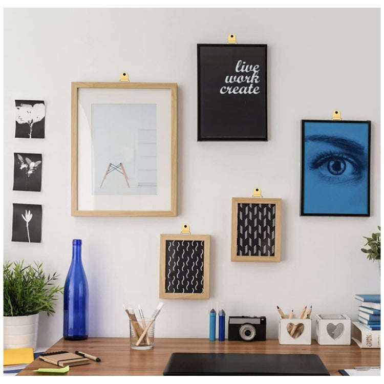 50pcs /Pack Photo Frame Hooks Hangers Triangle Single Hole Picture Hooks  with Screws(Gold)