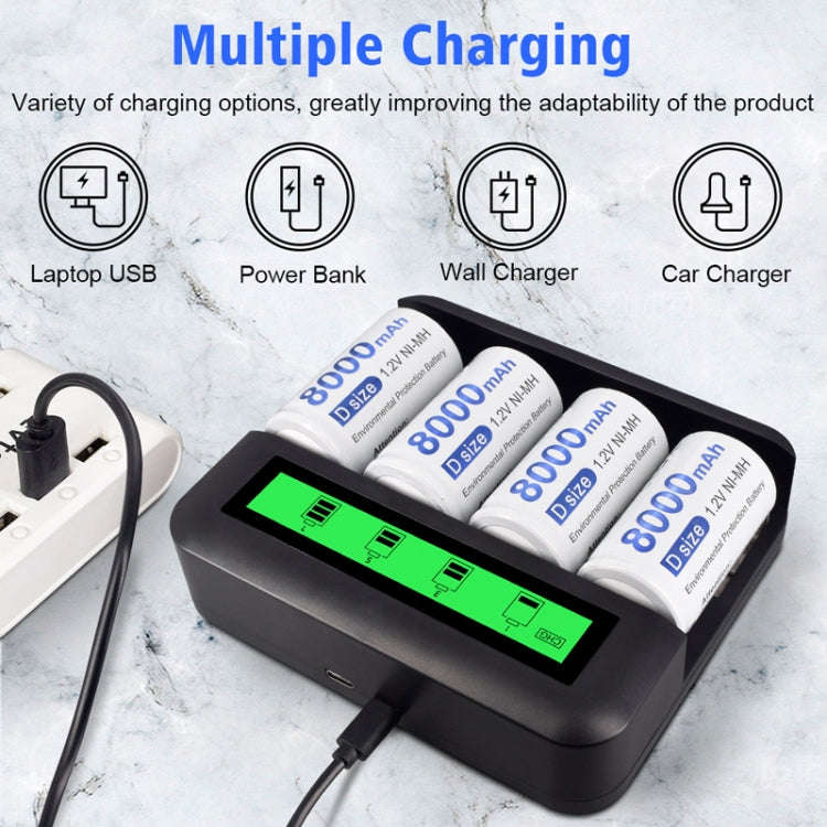 NC559 Eight-Slot LCD Multifunctional Battery Charger AA / AAA / C / D Charger