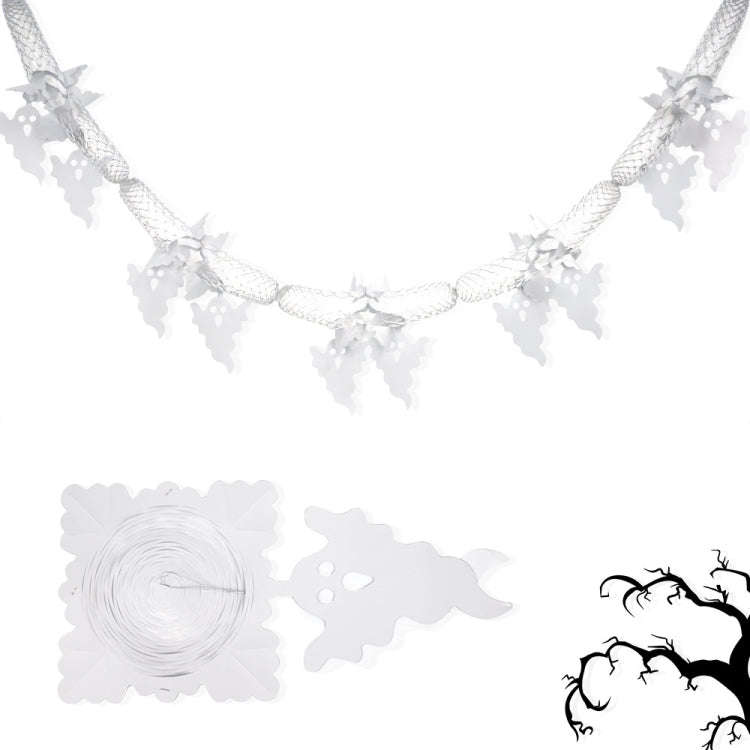 3m Halloween Honeycomb Garland Pendant Spider Bat Party Flag Scene Layout Props(Ghost)