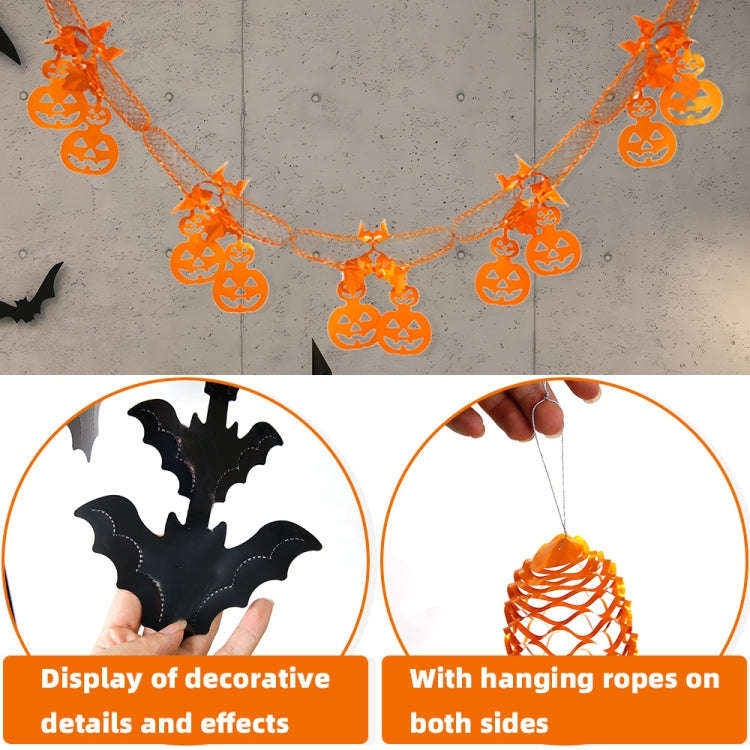 3m Halloween Honeycomb Garland Pendant Spider Bat Party Flag Scene Layout Props(Skull)