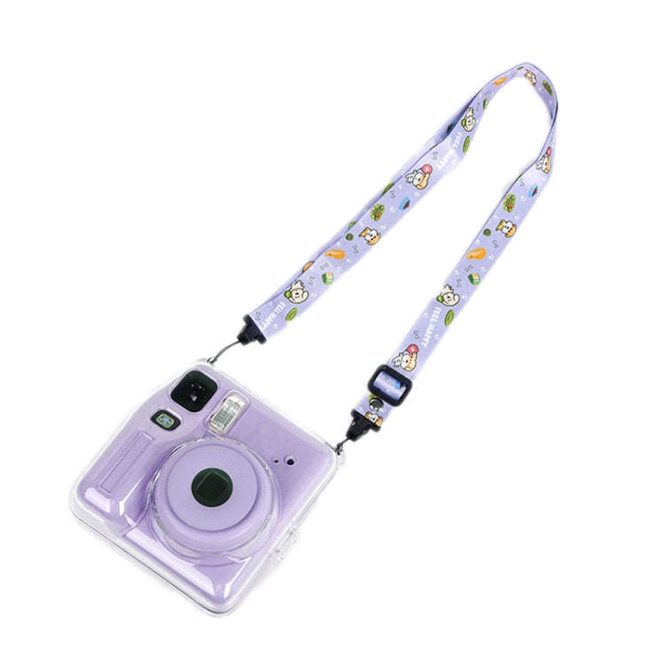 For Fujifilm instax mini SE Photo Bag Crystal Case Shoulder Strap Rope Sticker Set(Pink Cat)