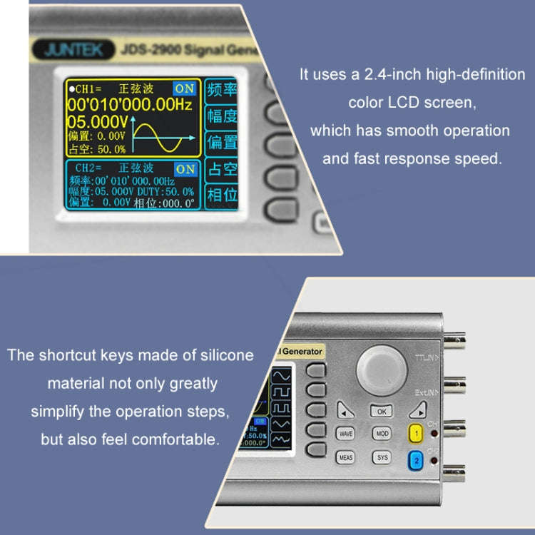 JUNTEK Programmable Dual-Channel DDS Function Arbitrary Waveform Signal Generator, Frequency: 50M...