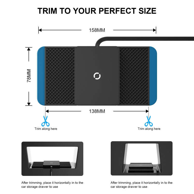 Avoid Camera Universal Car Wireless Charger Anti-slip Mat(TYPEC Interface 1m)