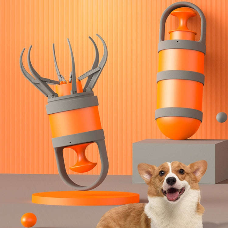 Pet Outing Portable Poop Scooper Dog Feces 6 Claws Pick Up Tools(Orange)
