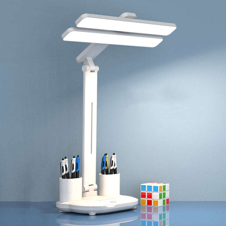 Double Head Horizontal Desk Lamp 3 Light Color Reading Lamp, Spec: Charging Basic Mold