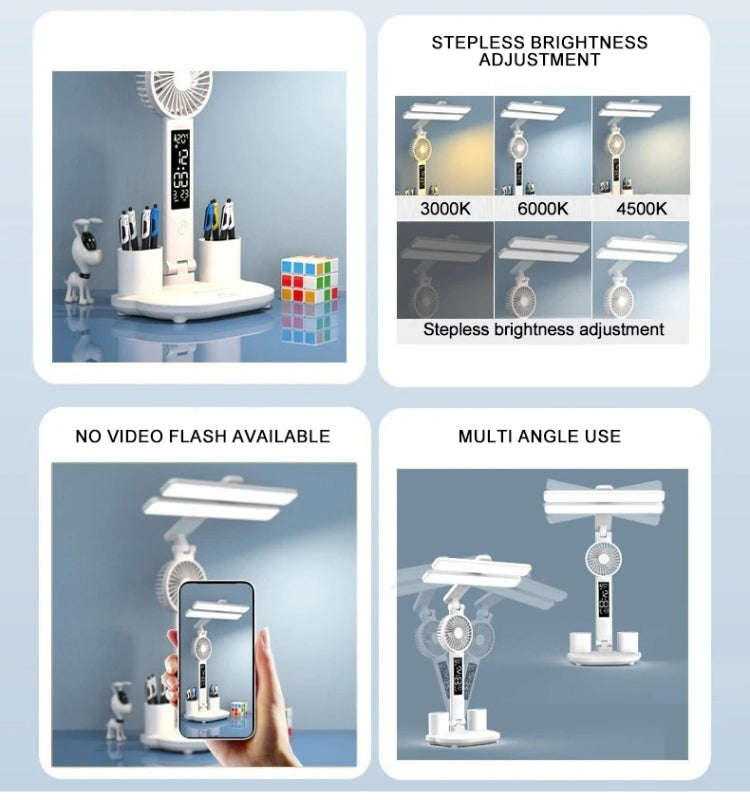 Double Head Horizontal Desk Lamp 3 Light Color Reading Lamp, Spec: Plug-in Basic Model