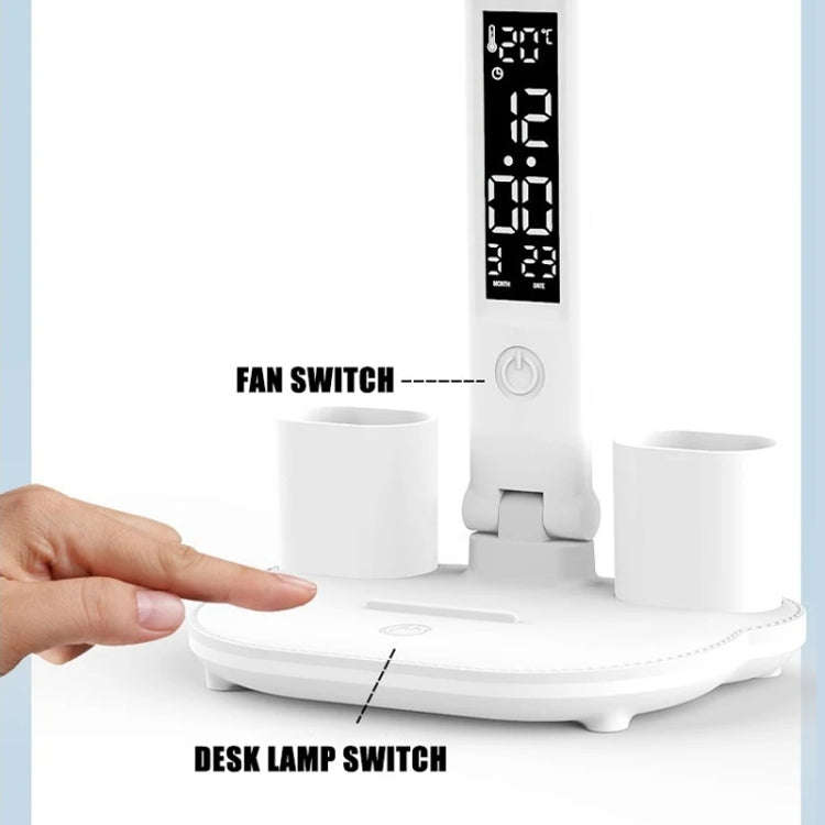 Double Head Horizontal Desk Lamp 3 Light Color Reading Lamp, Spec: Plug-in Clock Model