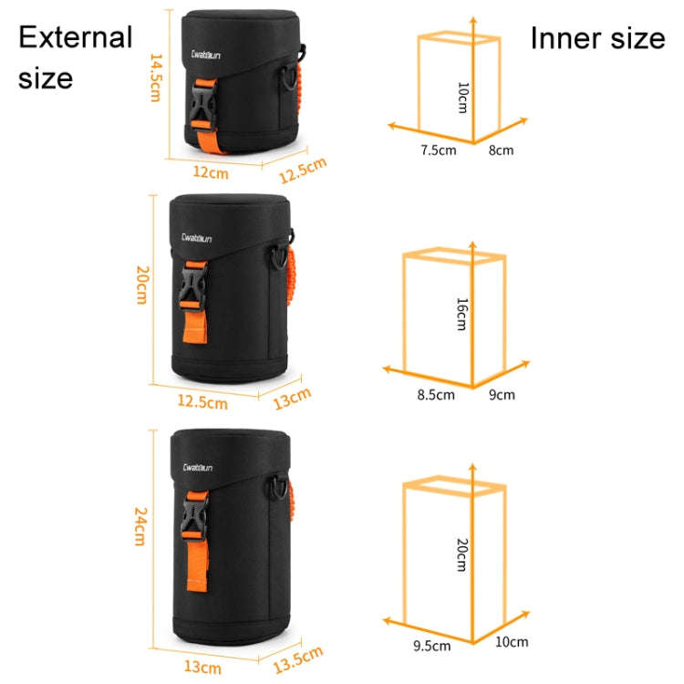 Cwatcun D157 DSLR Camera Lens Barrel Shockproof Thickened Digital Lens Bag Flip Lens Pouch, Color...