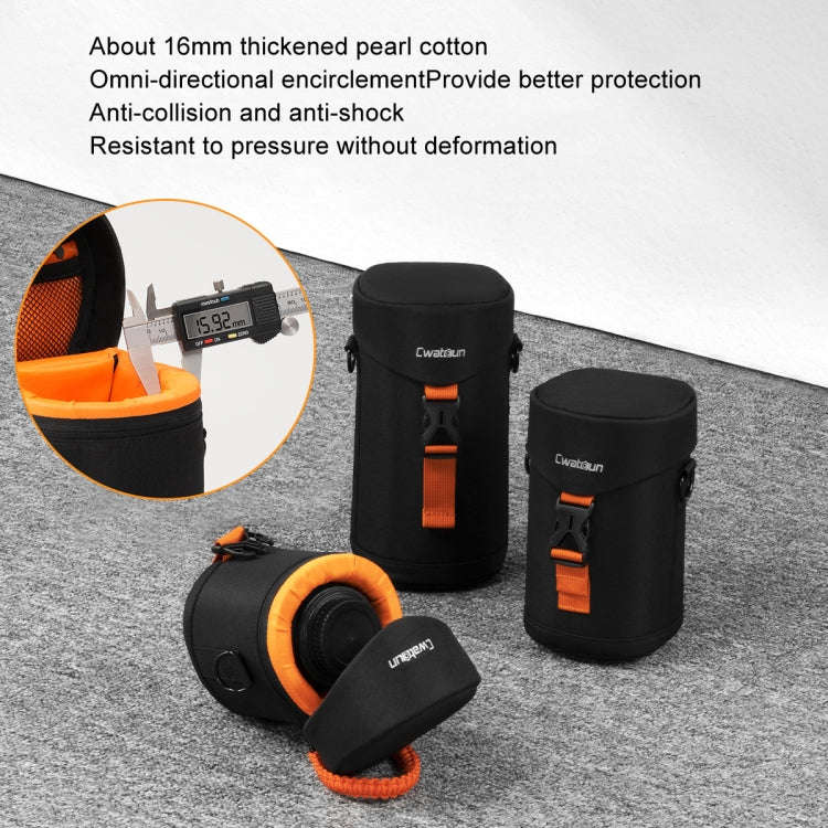 Cwatcun D157 DSLR Camera Lens Barrel Shockproof Thickened Digital Lens Bag Flip Lens Pouch, Color...