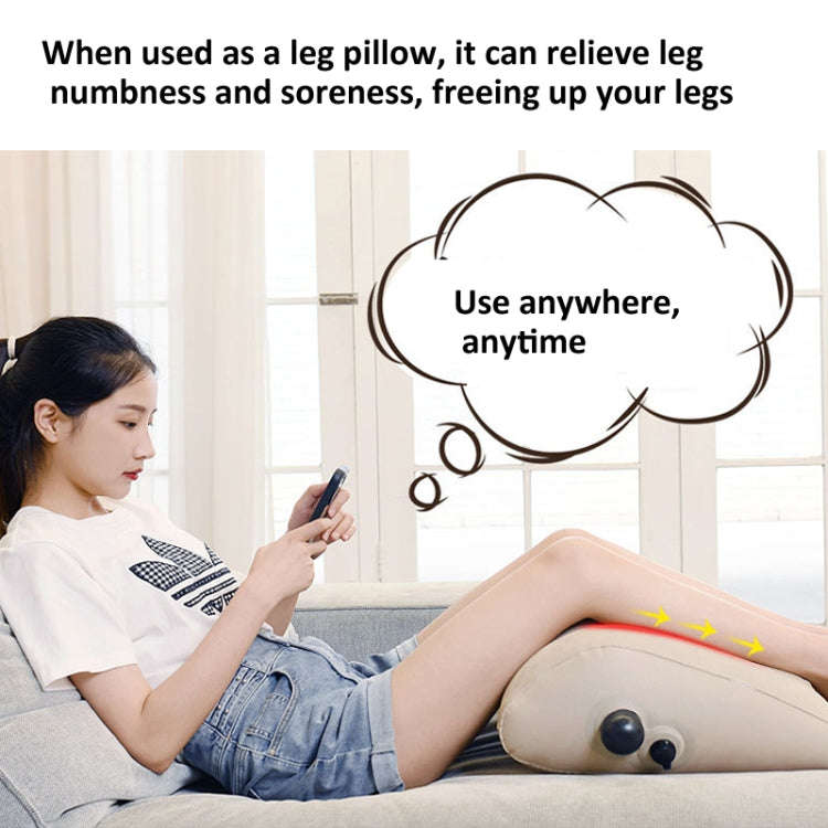 Press Inflatable Leg Rest Pillow Waist Cushion Portable Travel Back Cushion 48x43x19cm