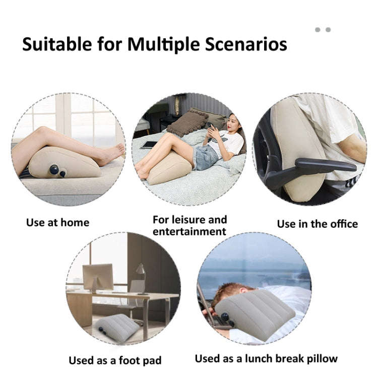 Press Inflatable Leg Rest Pillow Waist Cushion Portable Travel Back Cushion 48x43x19cm