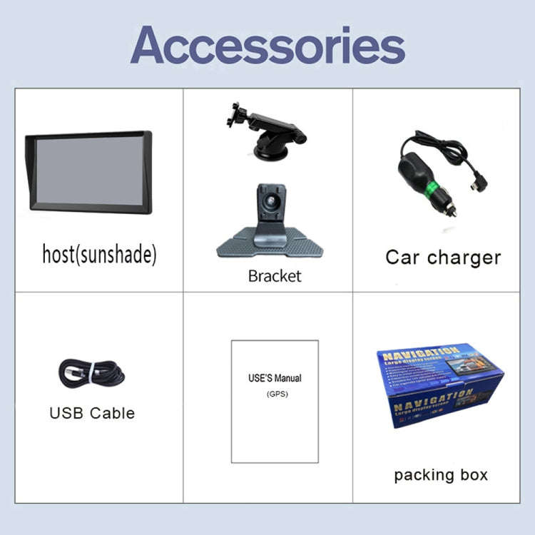 9 Inch 8G/256M Car GPS Navigator With Large Screen Capacitive Bluetooth Map, Area: Middle East Map