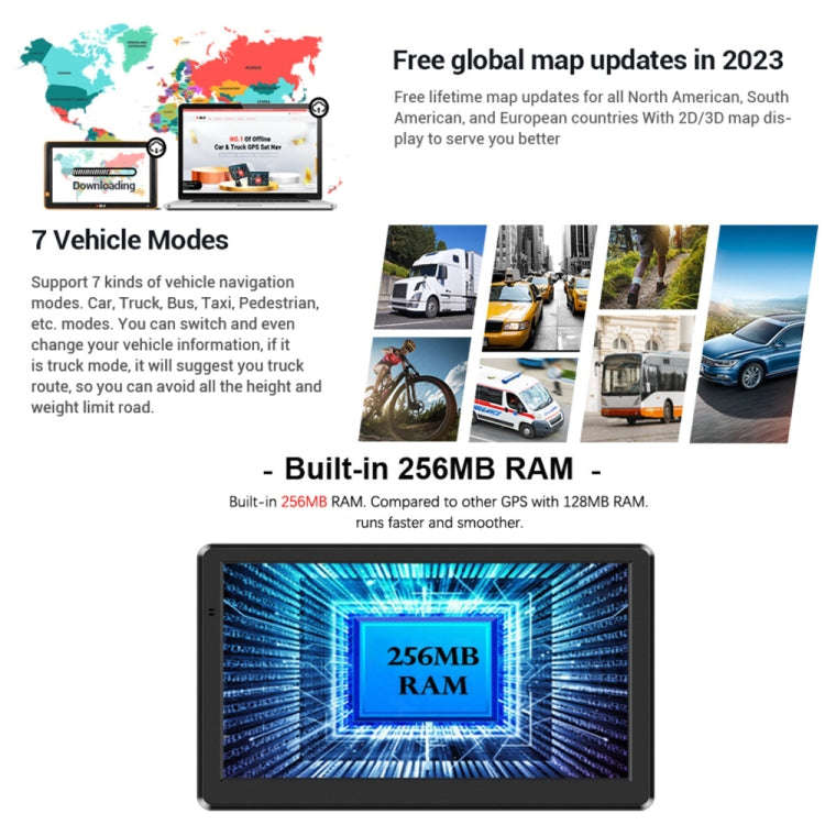 9 Inch 8G/256M Car GPS Navigator With Large Screen Capacitive Bluetooth Map, Area: Southeast Asia...