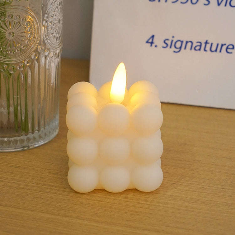 LED Geometry Electronic Candle Light Bedroom Atmosphere Ornaments Photo Props(Dots)