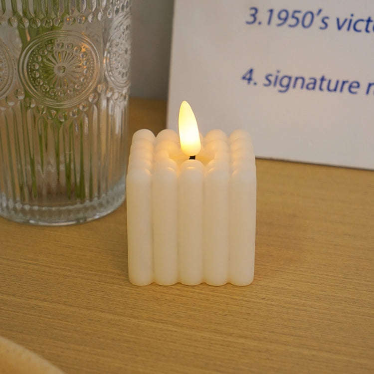 LED Geometry Electronic Candle Light Bedroom Atmosphere Ornaments Photo Props(Long Strips)