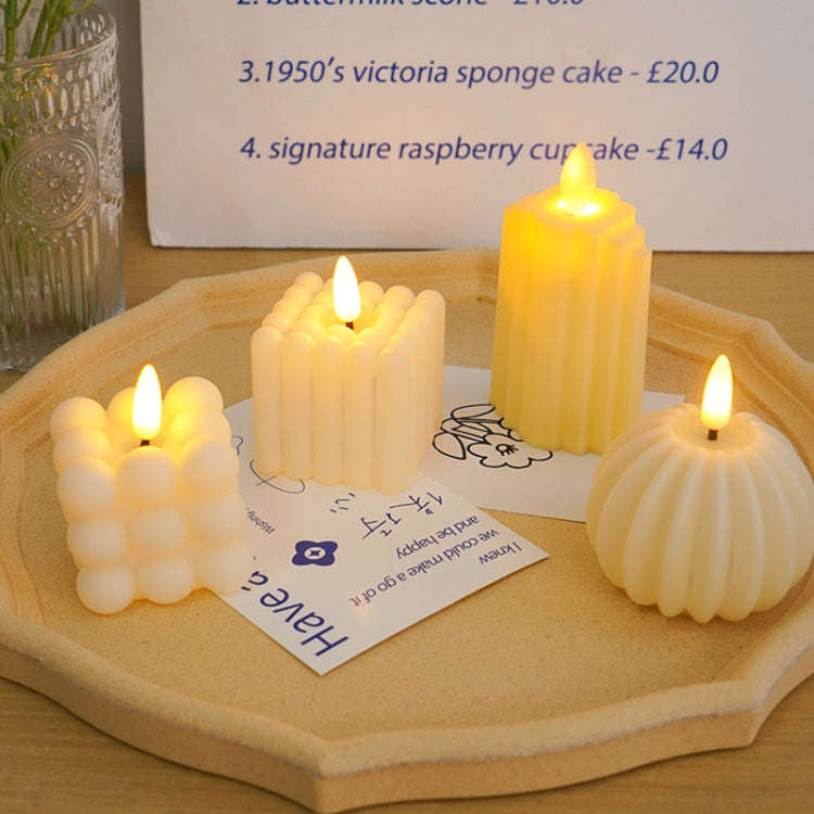 LED Geometry Electronic Candle Light Bedroom Atmosphere Ornaments Photo Props(Pumpkin)
