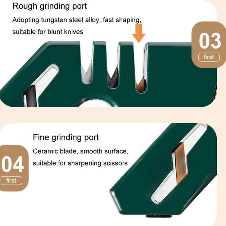4 In 1 Knife Sharpener 4-Stage Kitchen Quick Sharpening Stone Manual Sharpening Tool(Orange)