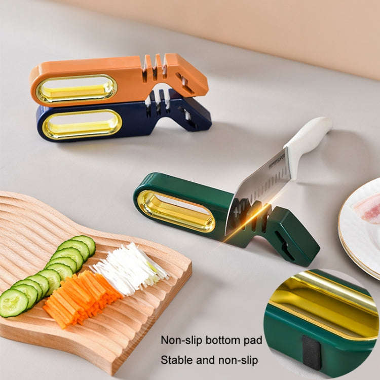 4 In 1 Knife Sharpener 4-Stage Kitchen Quick Sharpening Stone Manual Sharpening Tool(Green)