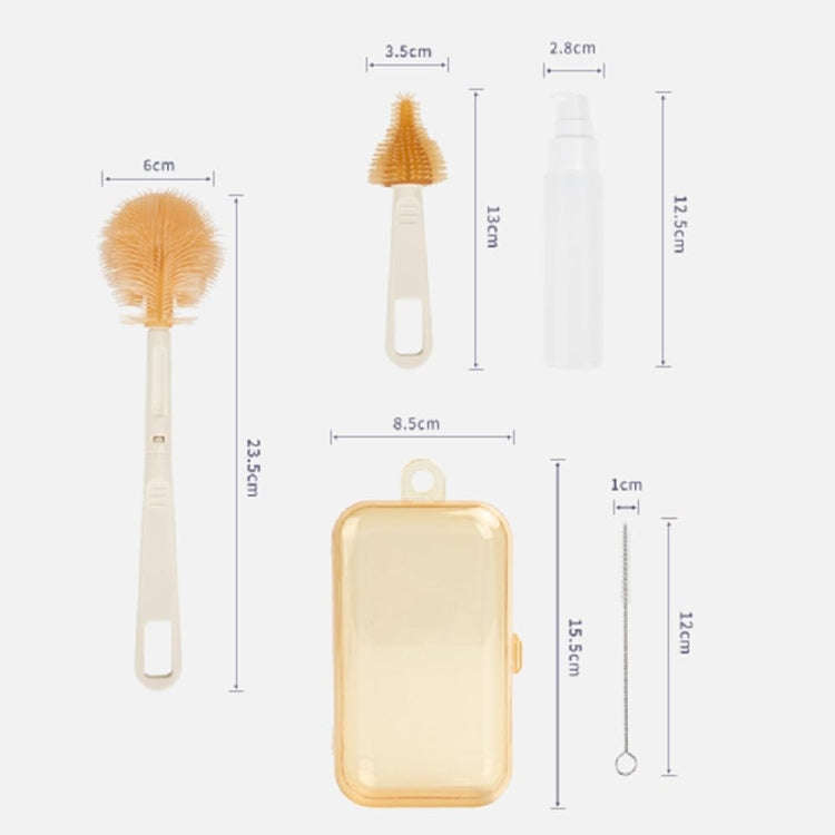 Silicone Portable Baby Bottle Brush Set Travel Cleaning Brush(Purple)