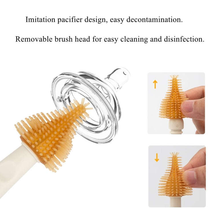 Silicone Portable Baby Bottle Brush Set Travel Cleaning Brush(White)