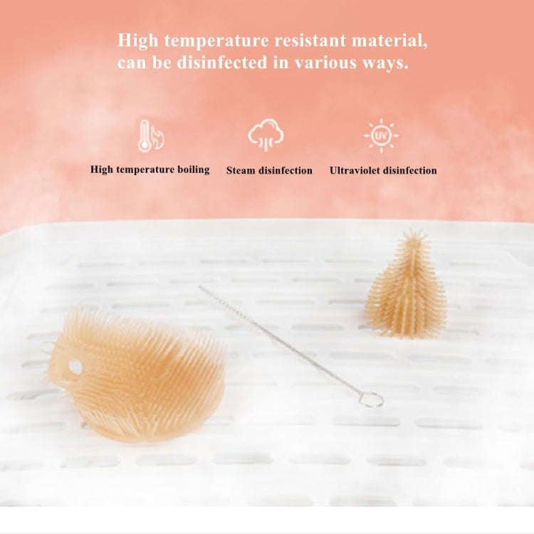 Silicone Portable Baby Bottle Brush Set Travel Cleaning Brush(White)
